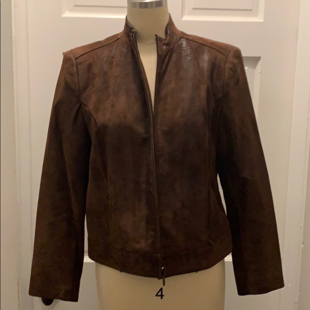 Valerie Stevens leather snakeskin jacket